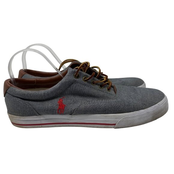 Polo Ralph Lauren Vaughn Mens Grey Canvas Sneakers Size 13D - Picture 1 of 12